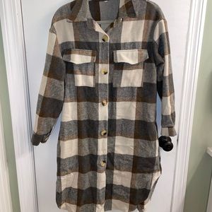 Long flannel jacket